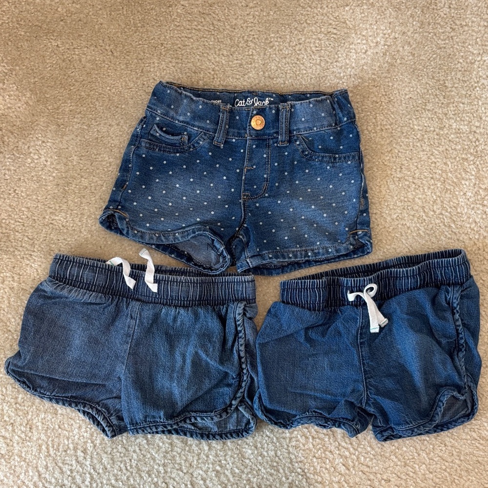 Cat & Jack Blue Denim Shorts Bundle